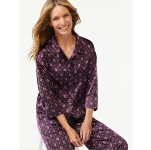 JoySpun Size 2XL Purple Satin PJ Set